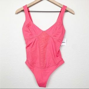 Free People Heart Of Gold Leotard Strawberry Coral